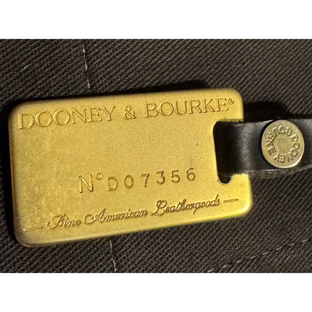 Dooney & Bourke Cabriolet Vacchetta Leather Canvas Satchel Charm Wallet USA Made - Picture 5 of 5